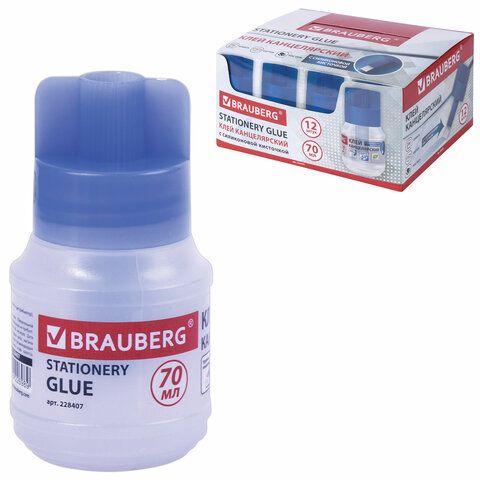 Клей канцелярский BRAUBERG, 70 мл, с кисточкой