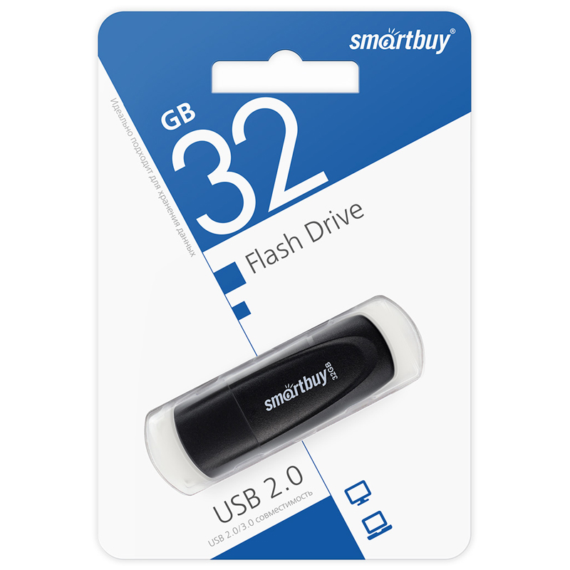Память Smart Buy "Scout" 32GB, USB 2.0 Flash Drive, черный