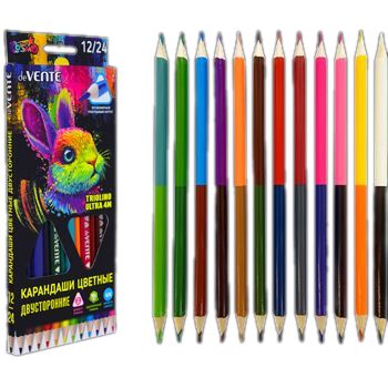 Карандаши цвет. двусторонние 12шт/24цв deVENTE Triolino Ultra 4М трёхгранные 234977