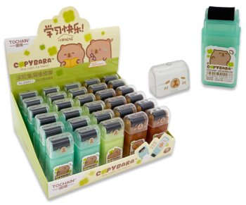 Ластик-роллер TOCHAIN DN-6 "Капибара" 60х25х15мм, прямоугольный, в пластиковом чехле, ассорти