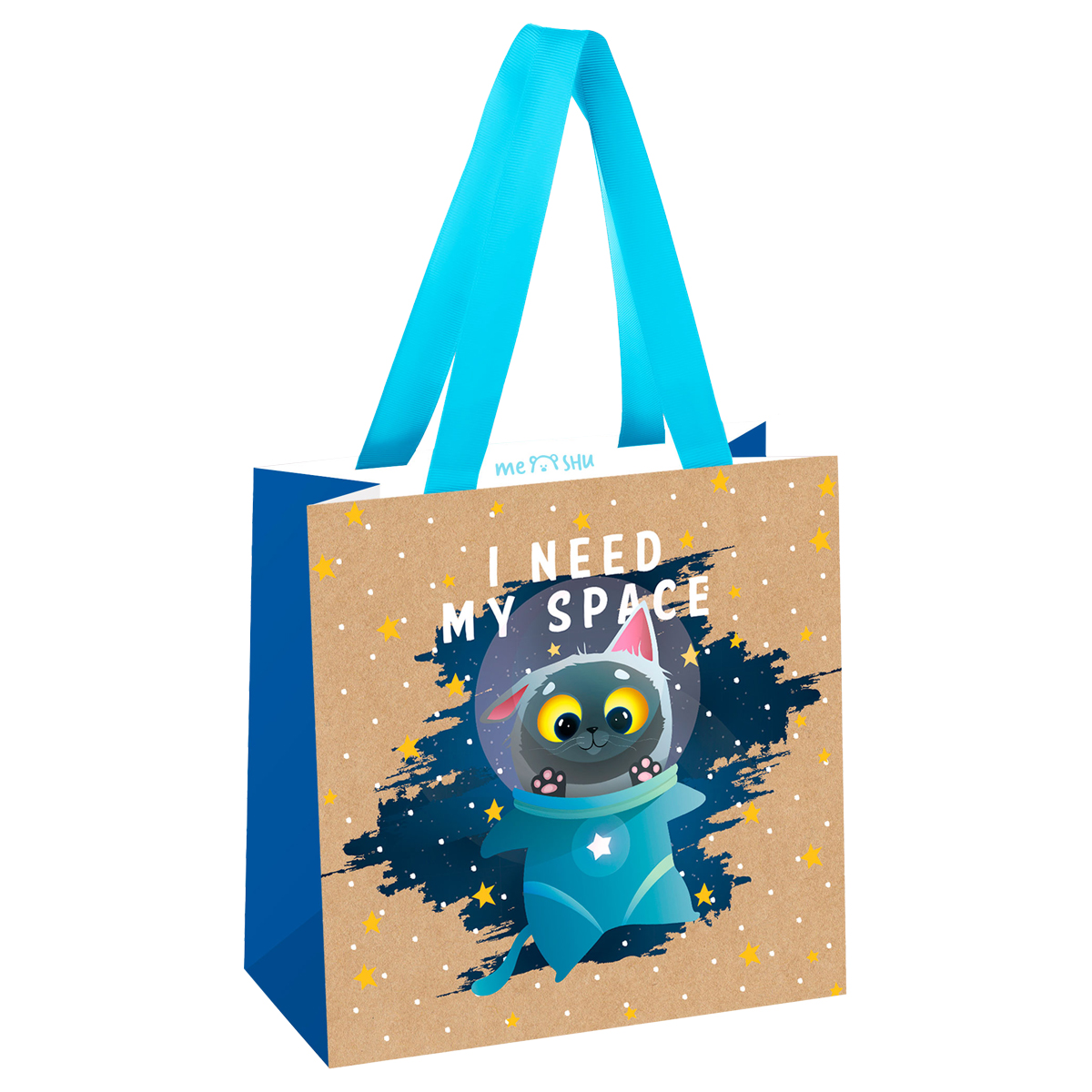 Пакет подарочный 20*20*10см MESHU "Мой космос", выб. лак, крафт