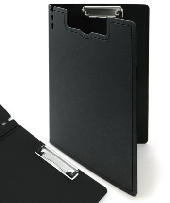Планшет PVC с доп. створкой DI-38 А4 черный, зажим сверху