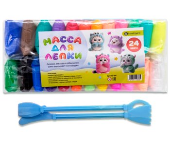 Масса для лепки 24 цв. 10 гр. DO-494/DA-15 INTELLIGENT в пакетиках, 3 стека, в пакете