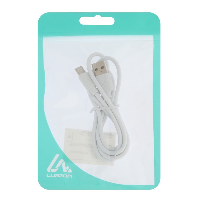 Кабель Luazon, Type-C - USB, 2 А, 80 см, белый   6959286