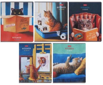 Тетрадь 48 л. Хатбер скоба "Узнай себя" клетка, 5 диз.в блоке, скругл.углы