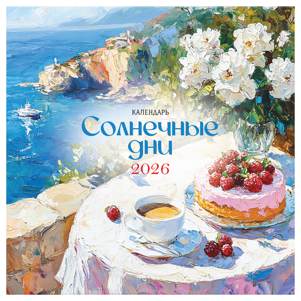 Календарь настенный перекидной на скрепке, 290*290 мм 12л. BG "Солнечные дни", 2026г.