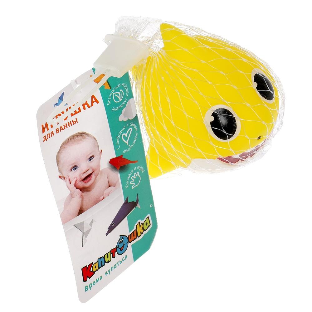 Игрушка для ванны акула 8 см, в сетке, КАПИТОШКА в кор.2*240шт