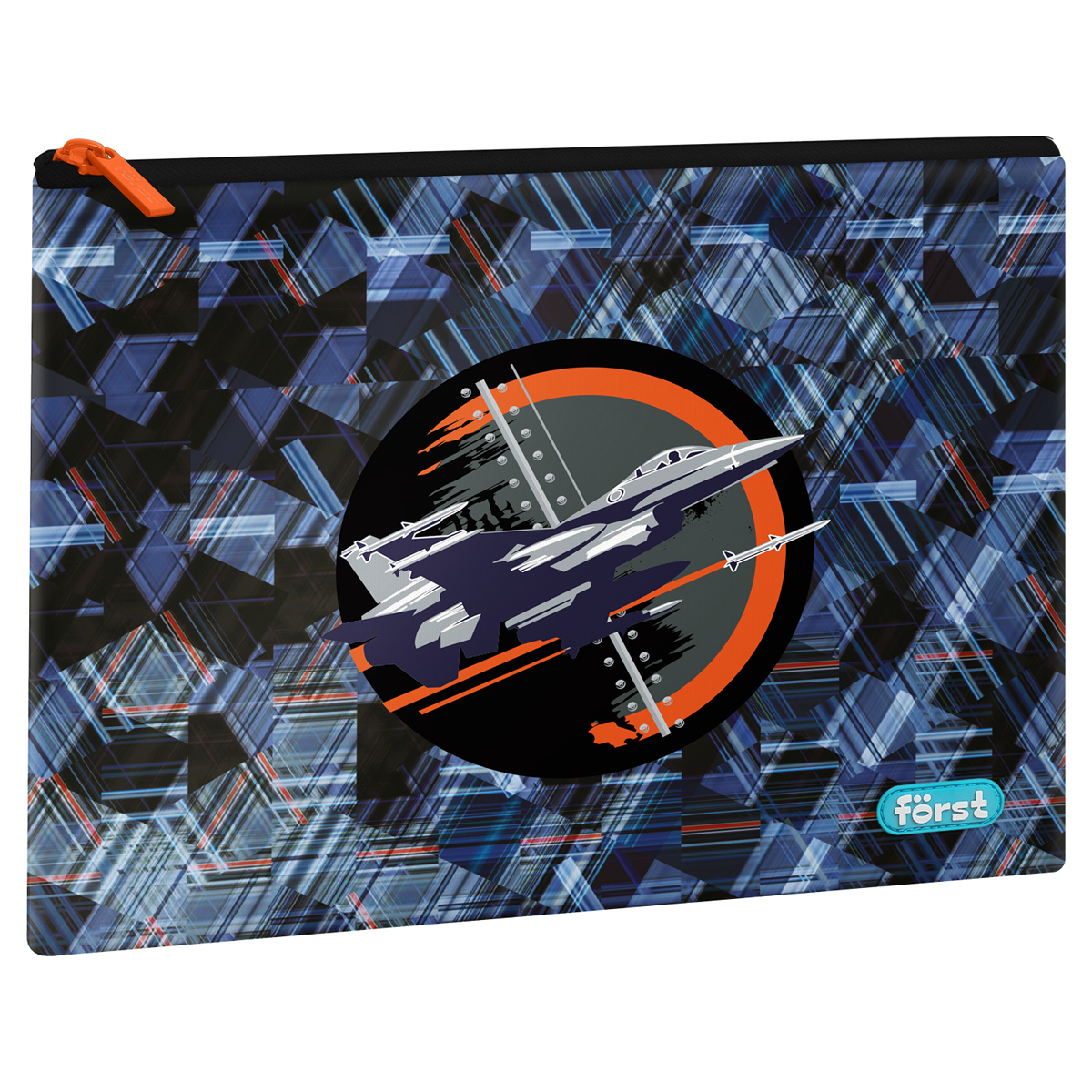 Папка текстильная А5 Först "Orange Plane", 255*205мм, 1 отделение, полиэстер (осн 352128)