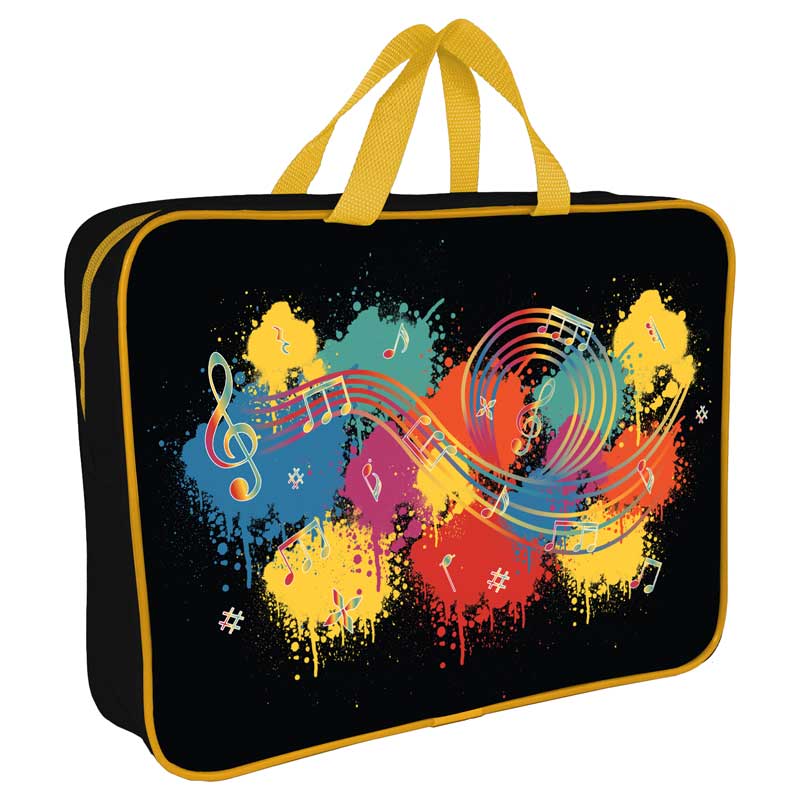 Папка А4 (360*270*80) с ручками, молния, ткань "Мир музыки " Канцбург 248339