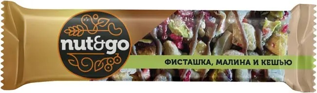 «Nut&Go», батончик «Фисташка, малина и кешью», 28 г