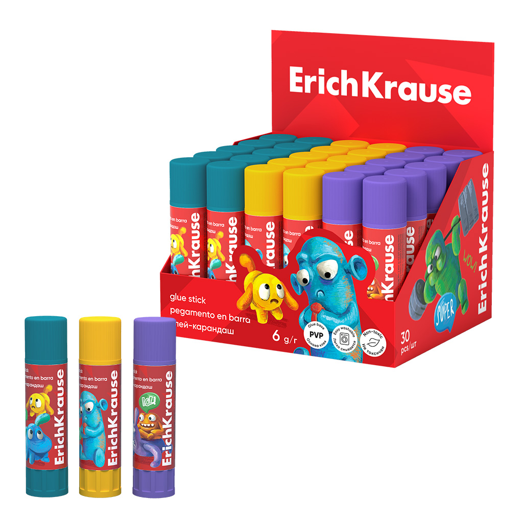Клей карандаш Erich Krause EasyStick Jolly Friends 6 гр.