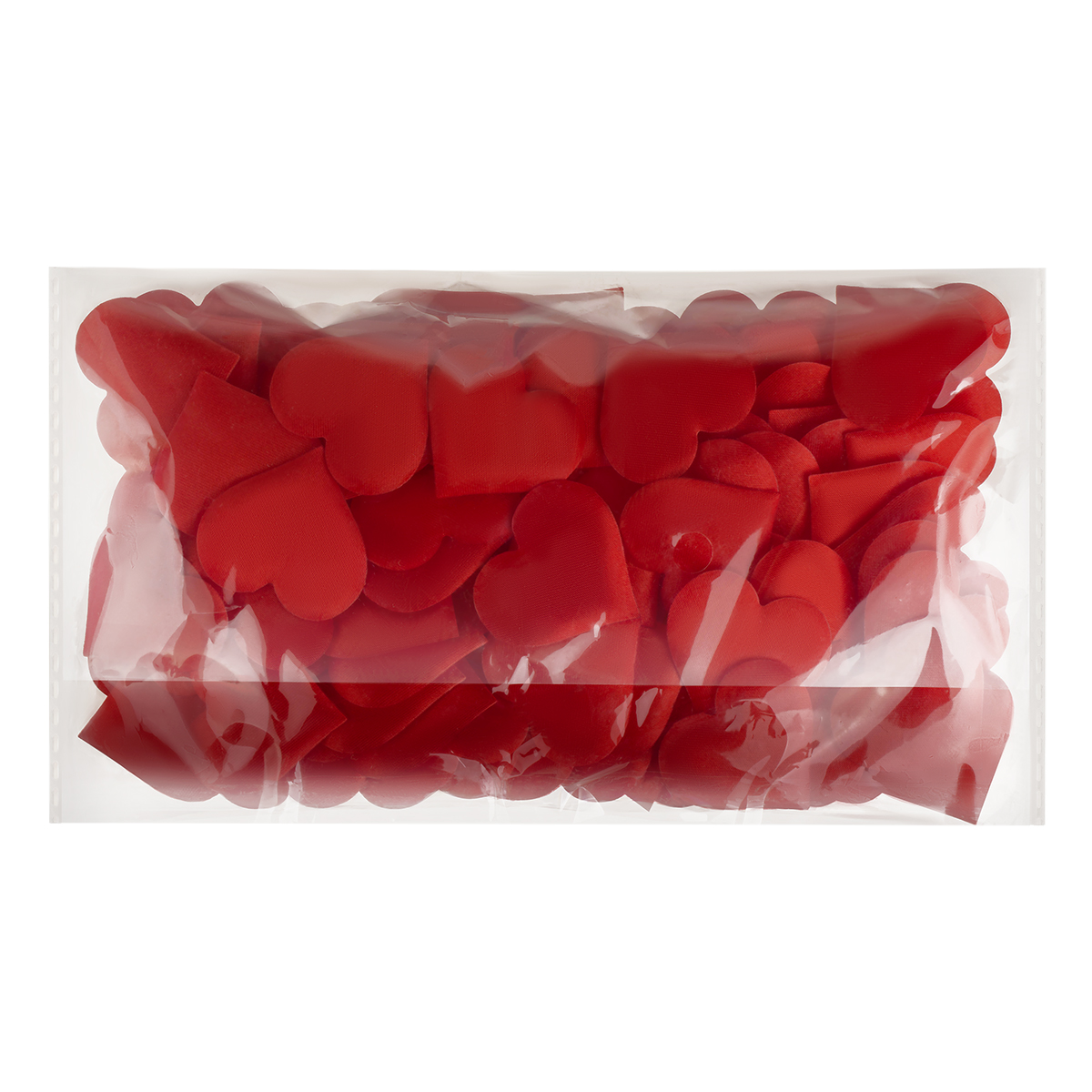 Наполнитель для подарков, 3см, "Red hearts", MESHU, 100шт., красный