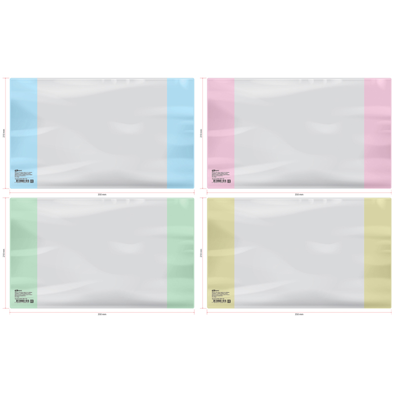 Обложка 210*350 для дневников и тетрадей, ArtSpace, ПВХ 120мкм, цветные клапаны