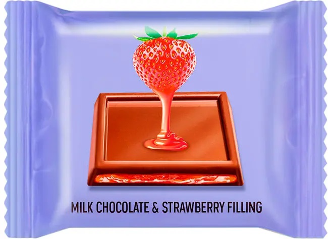 «O'Zera», молочный шоколад с желейной клубничной начинкой Milk & Strawberry filling, 1 шт