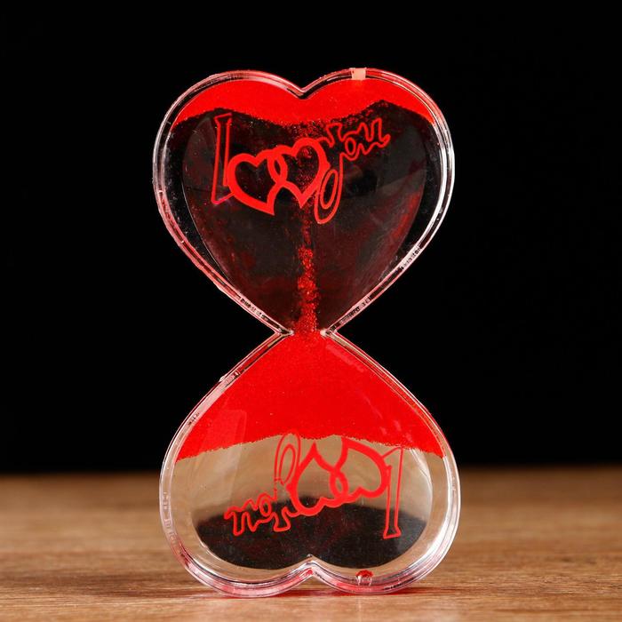 Гелевые часы "Я тебя люблю", 7.5 х 13 см, красный   5090847