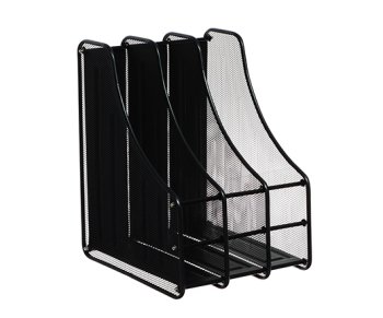 Лоток д/бумаг вертик. DM-269/DB-42 металл сетка, 3 отделения, черный (1/12)