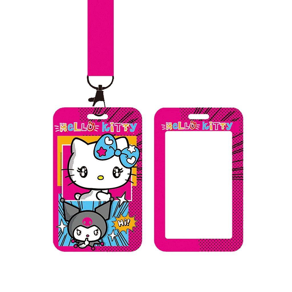 Бейдж 70*110 мм вертикальный "Kuromi and friends", карабин Centrum