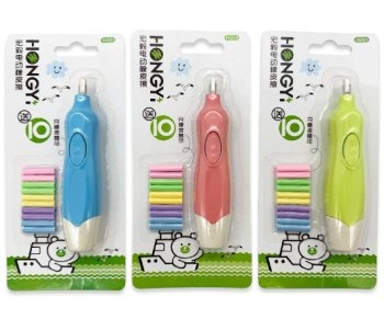 Ластик на батарейках DJ-412 Электрический, 10 стержней-ластиков, 13х3см, фигурный цветной корпус, ас