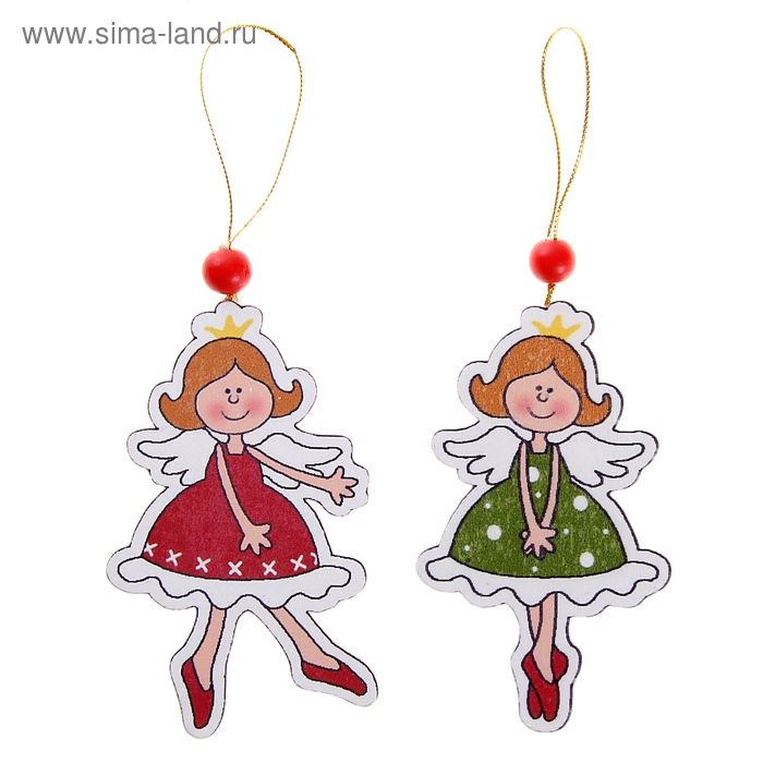Елочная игрушка «Ангелочки», МИКС, односторонняя