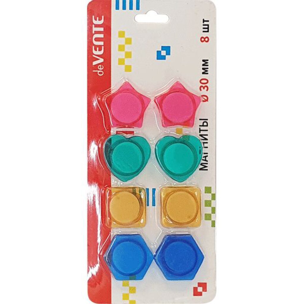 Магнит для доски 8шт 30мм "Фигуры" deVENTE 131161
