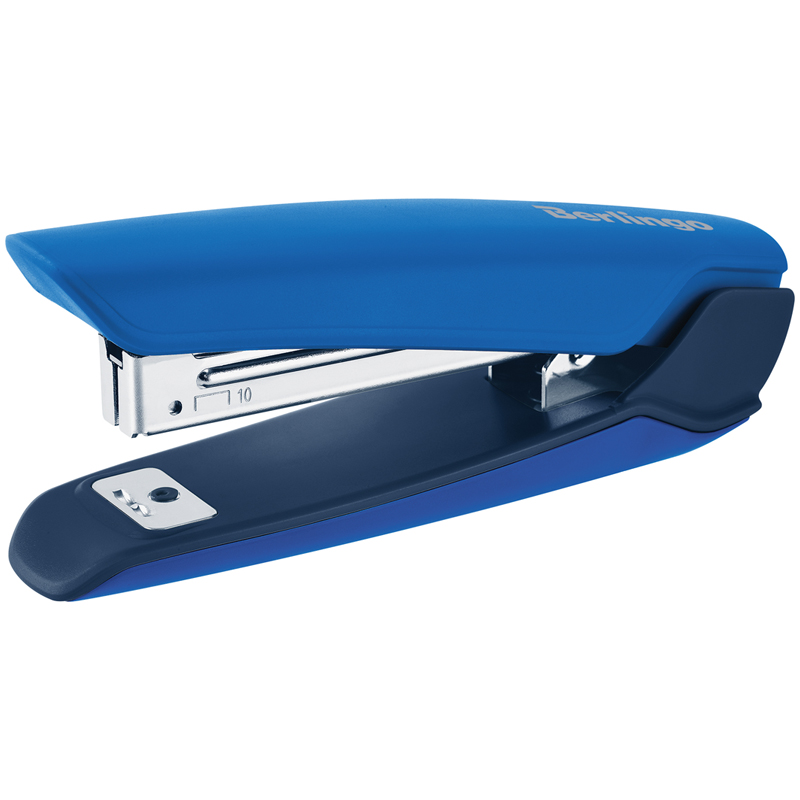Степлер №10 Berlingo "Hyper" до 20л, пластиковый корпус, синий