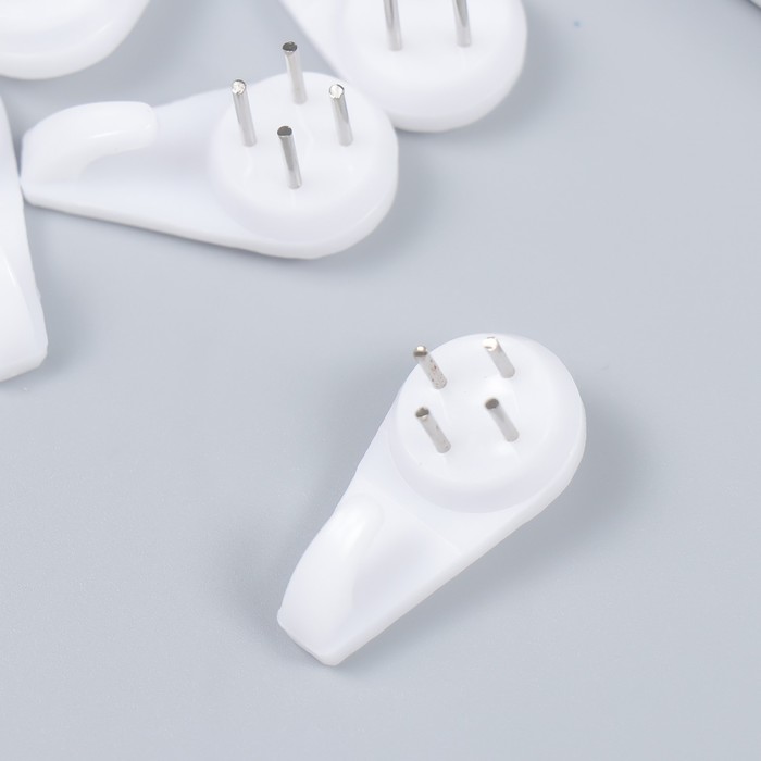 Крючок пластик, металл универсальный набор 5 шт 3х1,5 см   7817244