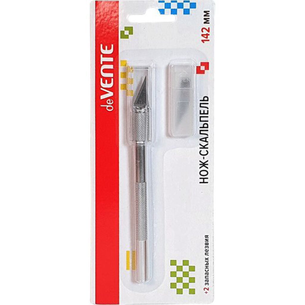 Нож -скальпель deVENTE металлический, c 2-мя запасными лезвиями deVENTE