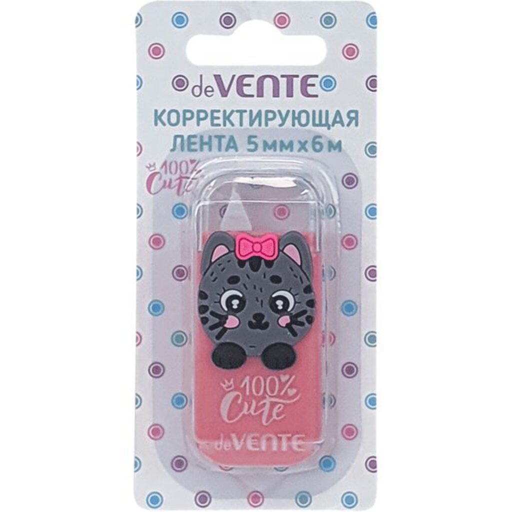 Корректирующая лента deVENTE.100% Cute. Cat, 5мм*6м