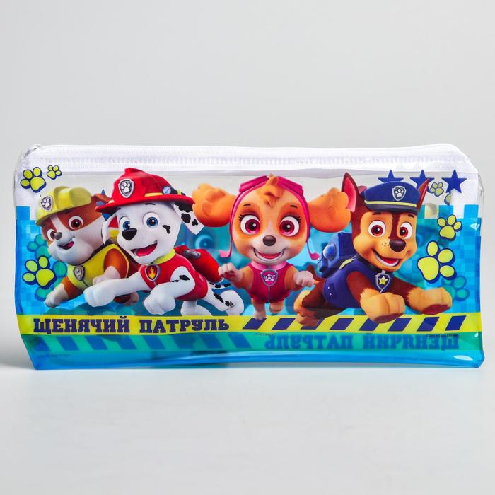 Пенал мягкий, 1 отделение, 95×205 мм, ПВХ, «Щенячий патруль»