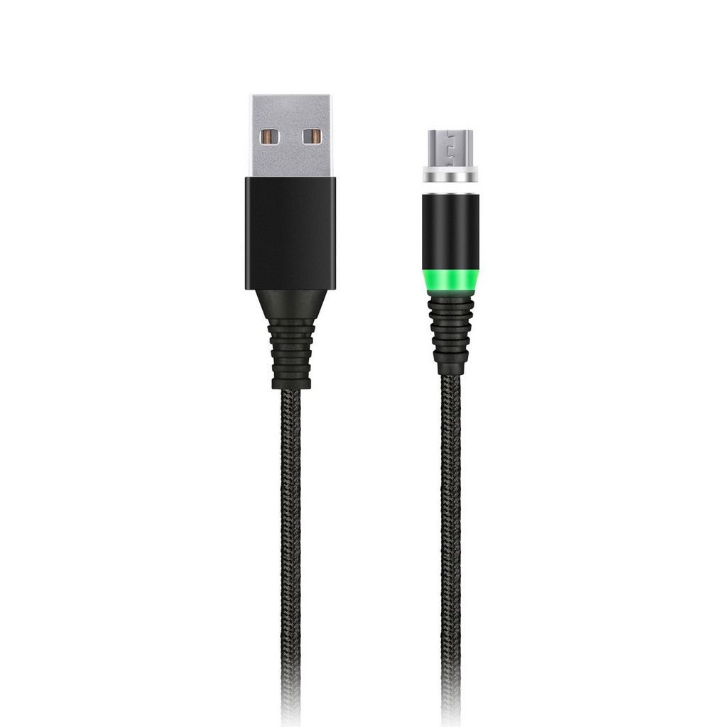 Кабель Smartbuy MicroUSB для зарядки, черный, 2А, 1м, с магнитным наконеч. 242601