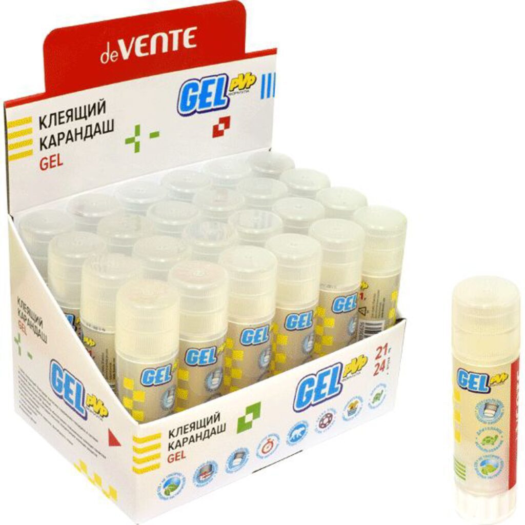 Клей карандаш deVENTE. Gel"21 гр. PVP основа, гелевый кристально-прозрачный