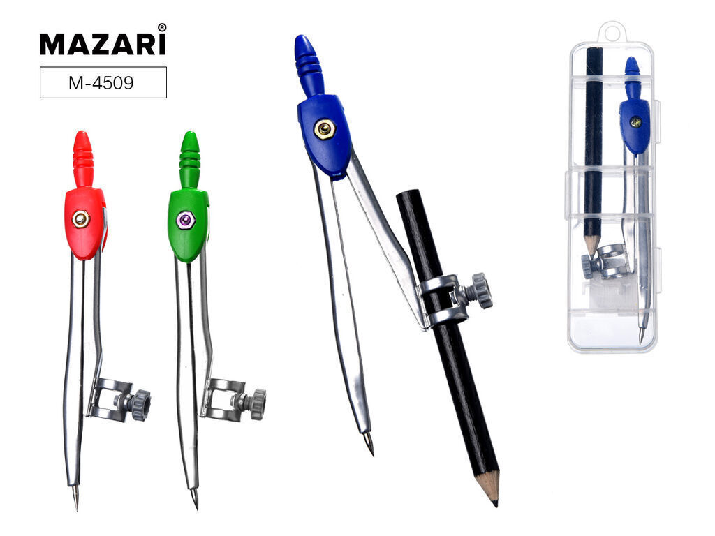 Готовальня MAZARI 2 предмета (циркуль козья ножка+карандаш) MAZARI 136766