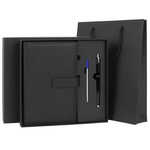 Ежедневник в подарочном наборе 5 в 1, А5, 145x212 мм, BRAUBERG "President", под кожу, 160 листов, че