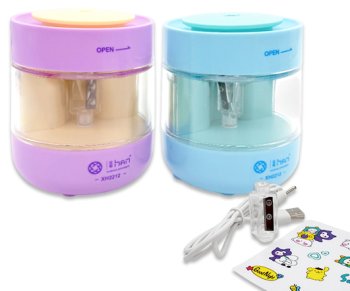 Точилка DL-43 "Super fun" 7,5х7,5х10см, пластик, 1 отверстие, с накопителем, без батареек, ассорти,