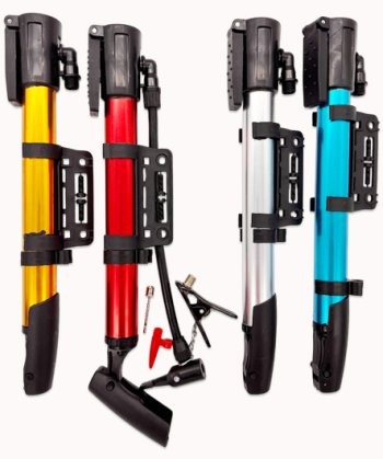 Насос DP-83 универсальный, ручной, 30см, с иглой и насадками, крепление для рамы, ассорти, в ПВХ пак