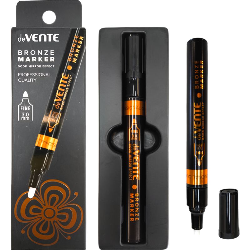 Маркер ЗЕРКАЛЬНЫЙ пулевидн. deVENTE. Bronze" 3мм, зеркальные перман.чернила deVENTE