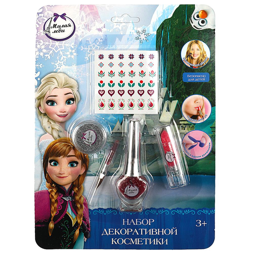 Косметика ДЛЯ ДЕВОЧЕК набор косметики: помада, лак, блестки, стразы МИЛАЯ ЛЕДИ в кор.2*180шт