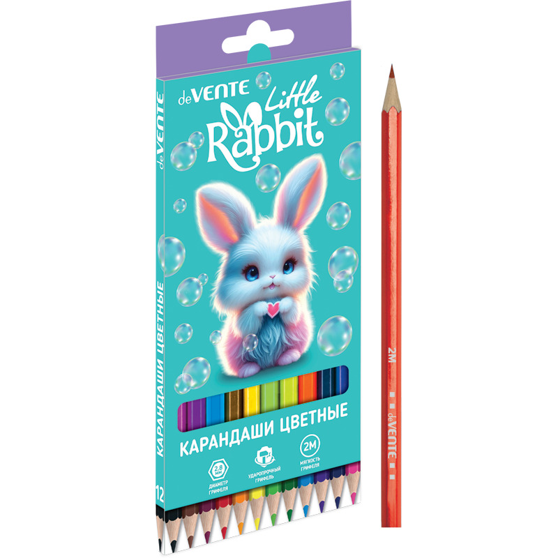 Карандаши цвет. 24цв deVENTE Little Rabbit 2М, шестигранные