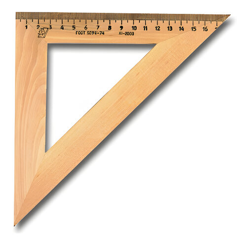 Треугольник деревянный, угол 45, 18 см