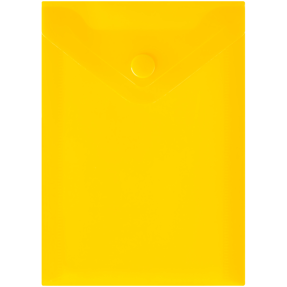 Папка-конверт на кнопке СТАММ А6 (105*148мм), 150мкм, пластик, прозрачная, желтая