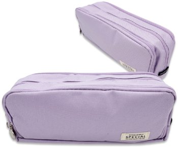 Пенал DM-280 "Special" светло-фиолетовый, прямоугольный, текстиль, 3 отделения на молнии