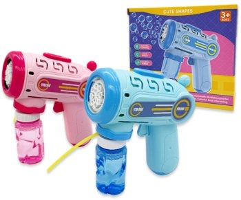 Мыльные пузыри игрушки DJ-193 "Пистолет" электрический, 30мл, 14х14х6см, со световым элементом, ассо