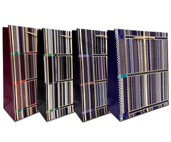 Пакет подарочный 18*23см DN-264 "Полосы" бумажный с ручками