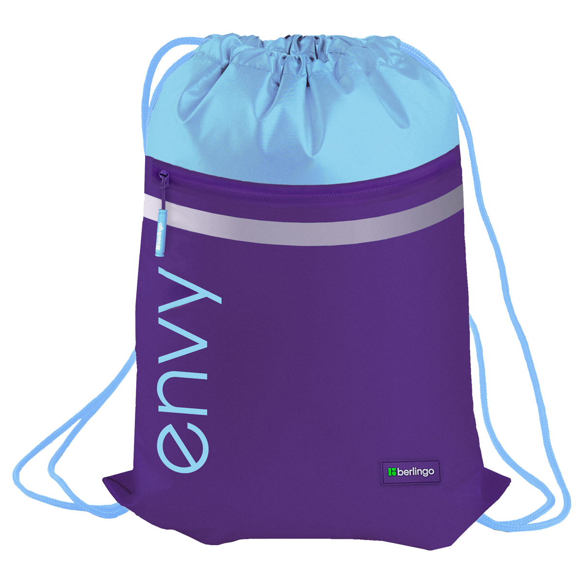 Мешок для обуви 1 отделение Berlingo "Envy", 360*470мм, светоотражающая лента, карман на молнии, гол