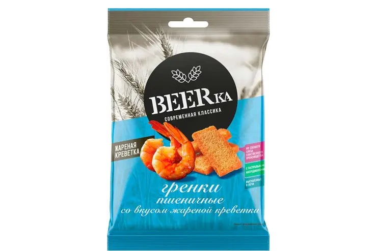 «Beerka», гренки со вкусом жареной креветки, 60 г