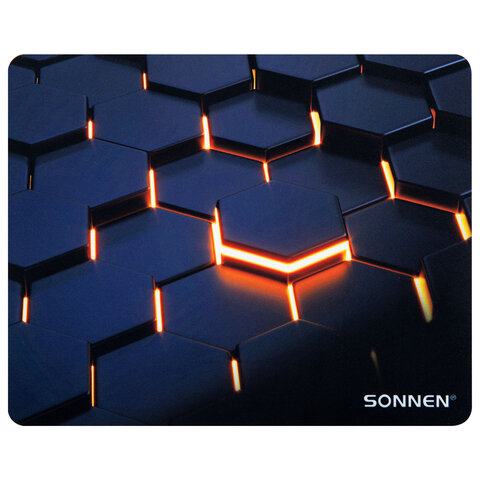 Коврик для мыши SONNEN "HOT CELLS" резина + ткань, 250х200х2 мм