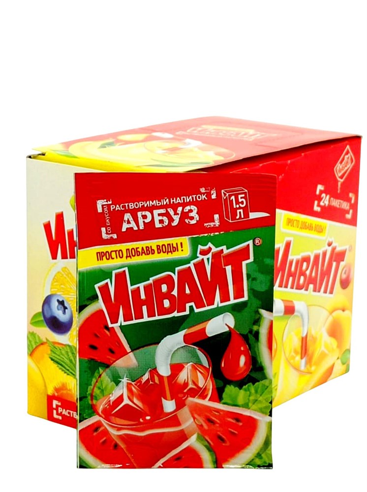 Растворимый напиток ИНВАЙТ-ЮПИ Арбуз (Канди Клаб) (INV023) 12 гр*6 бл*24 шт