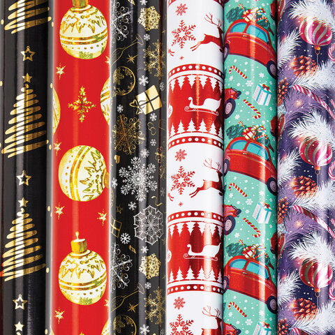 Бумага упаковочная новогодняя С ЭФФЕКТАМИ (1 шт.) "Winter", 70х100 см, ассорти, ЗОЛОТАЯ СКАЗКА, 5921