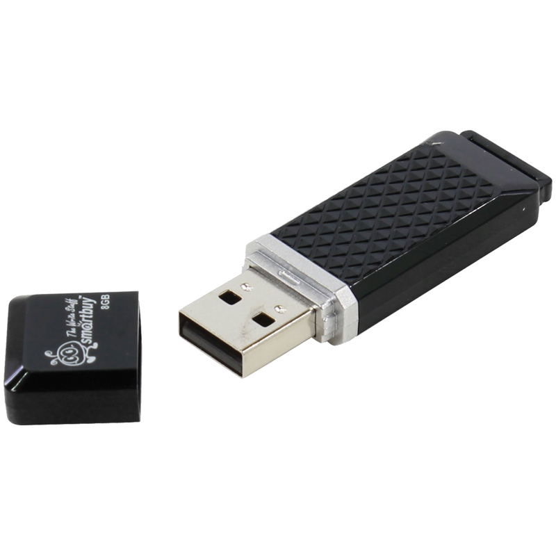 Память Smart Buy "Quartz" 8GB, USB 2.0 Flash Drive, черный