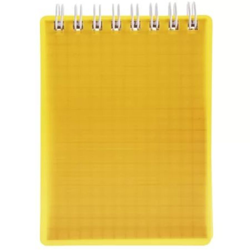 Блокнот А7 пласт.обл. 80л "Line neon. Желтый" гребень, кл. Hatber 210537
